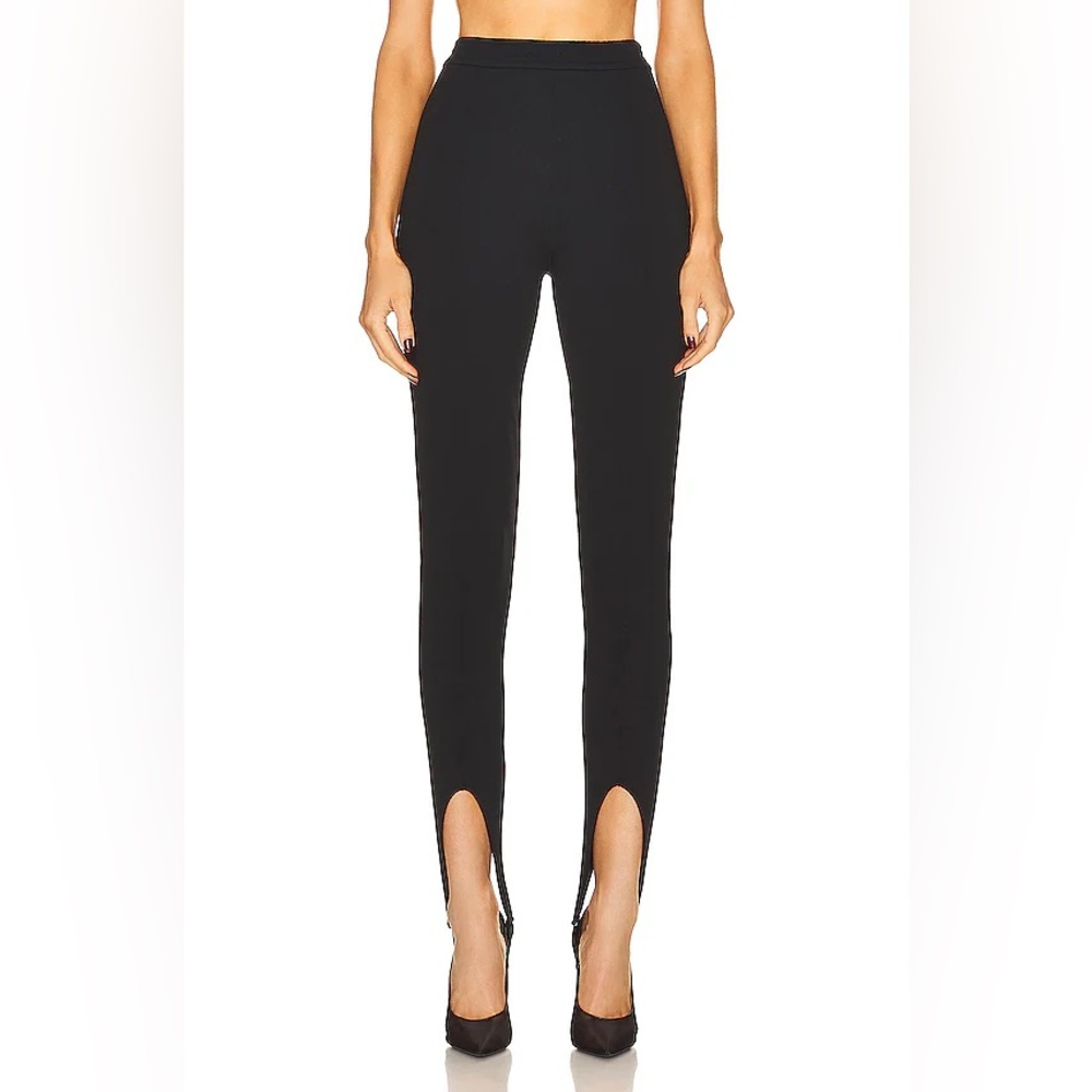 NWT Saint Laurent Paris Stirrup Leggings Black High-Waisted Jersey Pants